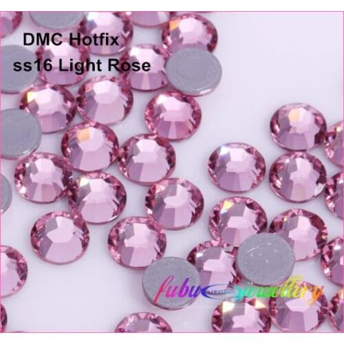 Free Shipping! 1440pcs/Lot, ss16 (3.8-4.0mm) High Quality DMC Light Rose Iron On Rhinestones / Hot fix Rhinestones
