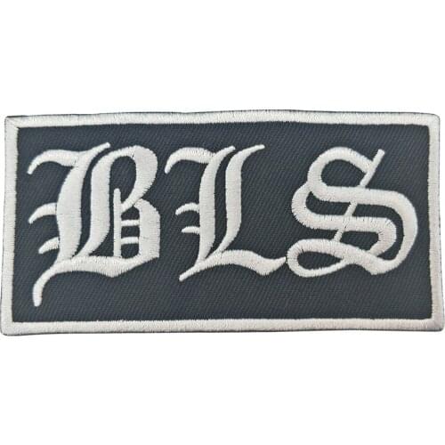 BLS Label Biker Embroidery Iron on Hot Cut Border Patch for DIY Clothing Appliqued Jackets Vests Clothes Accessories Decoration