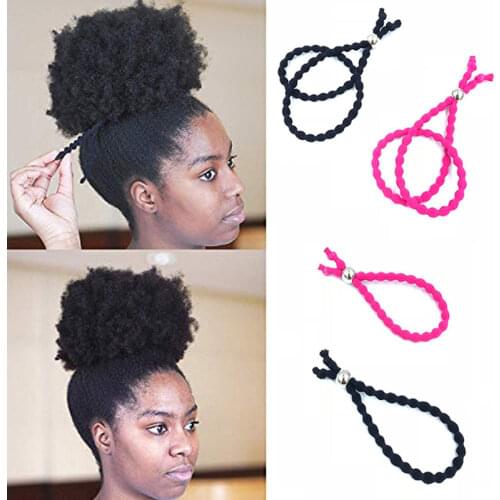Beads Sliding Elastic Hair Bands Adjustable Lazy Hair Rope Long Lasting Continuous Ponytail Holder Adjustable Thick Hair Ring