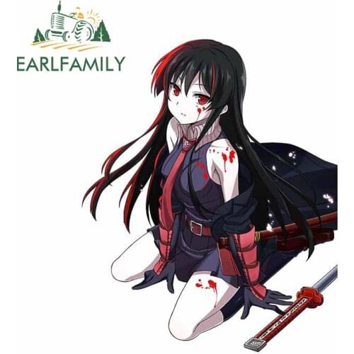 EARLFAMILY 13cm x 10.6cm for Akame Ga KILL Akame Car Sticker Personality Motorcycle Helmet Decoration Windshield JDM Decal