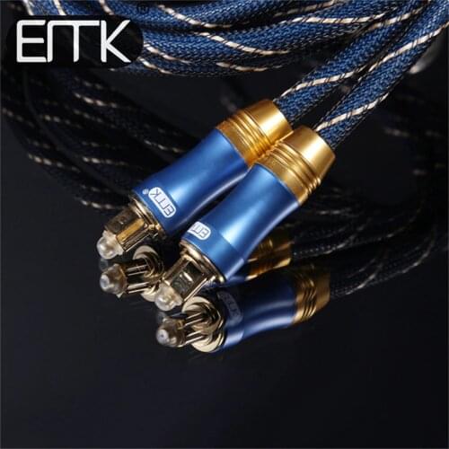 EMK Digital Sound SPDIF Toslink Optical Audio Cable with 24K Gold Plated Metal Connectors