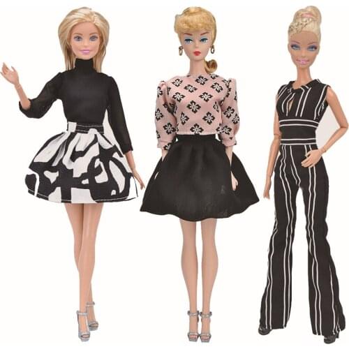 Doll Dress Jumpsuit Striped Pants Suit Office Style Princess Skirt Clothes Clothing Girl Pretend Play Dolls Accessories For 29cm