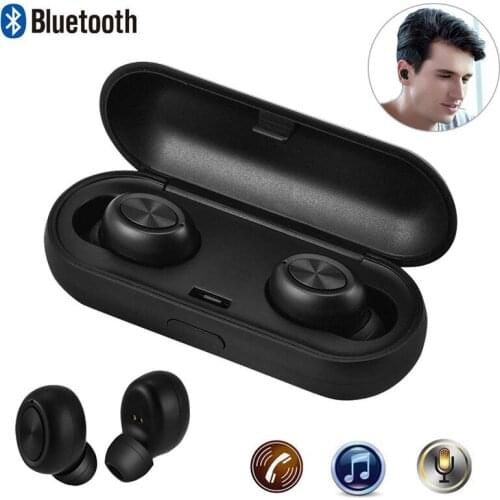 Earphones Mini Stereo Noise Cancelling Headphone Handsfree Sport Gaming Driving Headset Earbuds with Charging Box