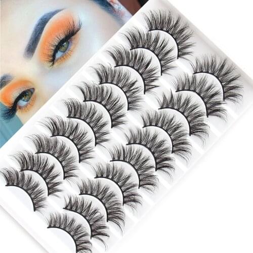 Lashes 3D Faux Mink Hair False Eyelashes Natural Thic Drama Eyelashes Natural Long Soft Fluffy Reusable Lashes Extension Makeup