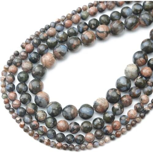 New Fashion Natural Blue Color Jasper Stone Round Beads For Womens DIY Bracelet Necklace Earring Jewelry Accessories Handmade