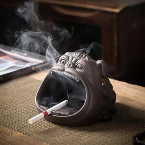 Ashtray European Ceramic Cartoon Multifunction Prevent Wind Dust Animal Desk Organizer Key Storage