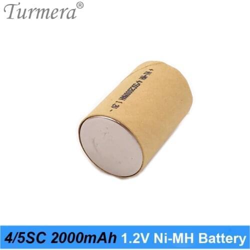 Turmera 1.2V Ni-MH Rechargeable Battery 4/5 SC 2000mAh 10C Used for Vacuum Cleaner Robot AI And Screwdriver Battery Discharge Cu