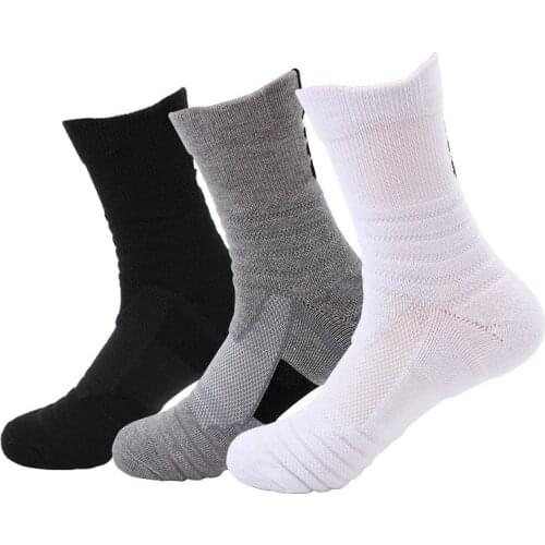 Professional Men Sports Socks Basketball Running Tennis Socks Cotton Thick Breathable Tennis Short Socks Shock Absorption