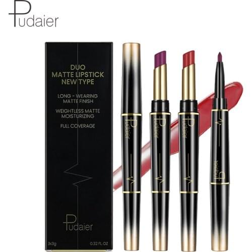 Pudaier 3pcs/set Matte Lipstick for Lips Makeup Long Lasting Matte Lipstick Set of Matt Lipsticks Waterproof Makeup Cosmetic