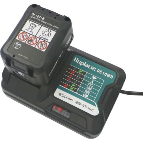 10.8V 4.0Ah Li-ion Replacement Battery+Lithium Battery Charger DC10WD for Makita BL1015 BL1040B BL1015 BL1016 BL1021B BL1040B