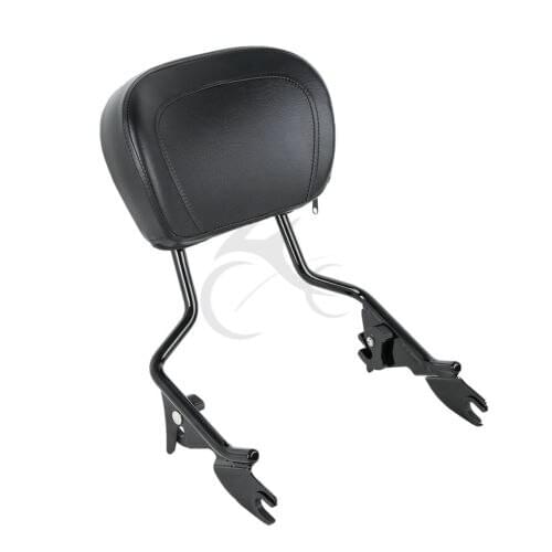 TCMT Black Sissy Bar Upright Passenger Backrest w/ Pad For Harley Touring Street Glide Road Glide 2009-2018