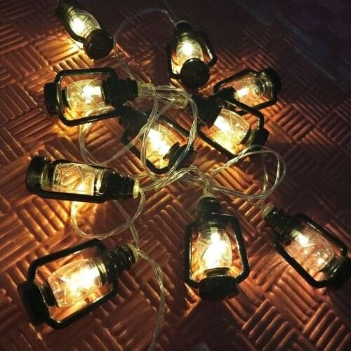 LED Retro Kerosene Lamp String Lights Fairy Lights Battery-operated Garland Led Lights for Decoration Christmas Home Decoration
