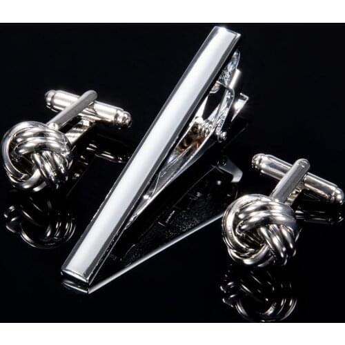 Fashion Slive Cufflinks Necktie Clip For Tie Pin For Mens Gift Classic Pattern Tie Bar Cufflinks Tie Clip Set Men Jewelry TZ-412