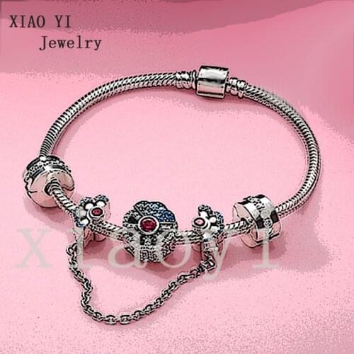 XIAOYI 2020NEW S925 Best selling! Blue fan fan Safety Chain Charm Wedding Party Bracelet suitable for European wholesale high