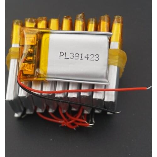 XINJ 10pcs 3.7V 100mAh LiPo Polymer Battery 381423 For headphones bluetooth earphone speaker smart watch Car Camera Music player