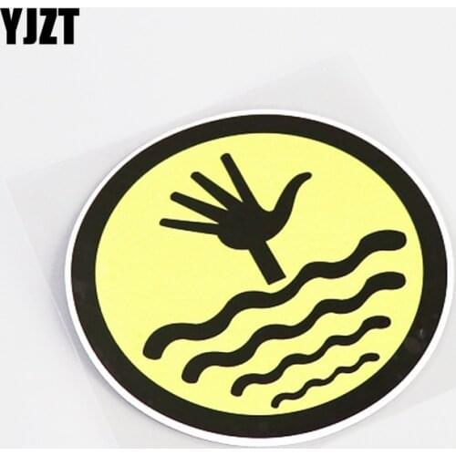 YJZT 12CM*12CM Warning Mark Beware Of Falling Water PVC Car Window Sticker 13-0882