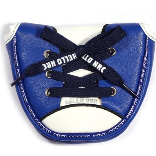 Tie Your Shoes PU Leather Golf Putter Cover Custom Mallet Putter Cover Golf club Headcover