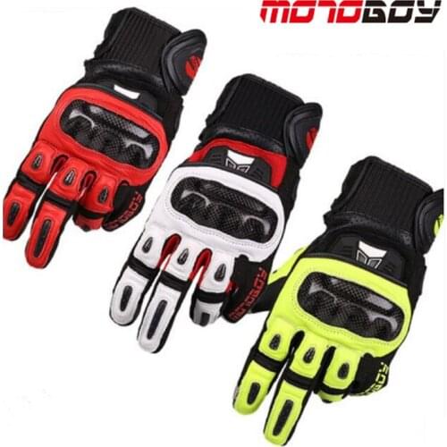 2017 Winter New Motoboy off road motorcycle gloves carbon fiber motorbike glove of the Sheep leather 4 color size M L XL XXL