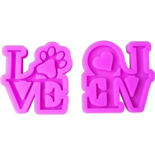 1PC Random Color Love Shape Silicone Molud DIY Handmade Making Epoxy Resin Keychain Pendant Model