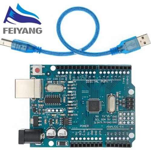 10PCS With Cable UNO R3 Development board With CH340 Chip ATMEGA328 16Mhz For Arduino