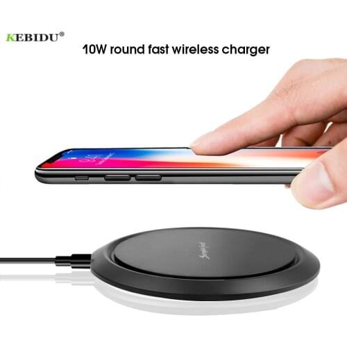 10W Qi Wireless Charging Pad Wireless Charger Ultra Thin For iphone XS X 8 Plus Fast Charger for Samsung Huawei Mate 20 Pro