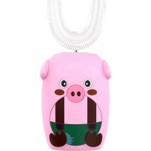 360 degree U-Type Electric Toothbrush Kids Silicone Intelligent Automatic Ultrasonic Tooth Brush Blue Light Teeth Brush