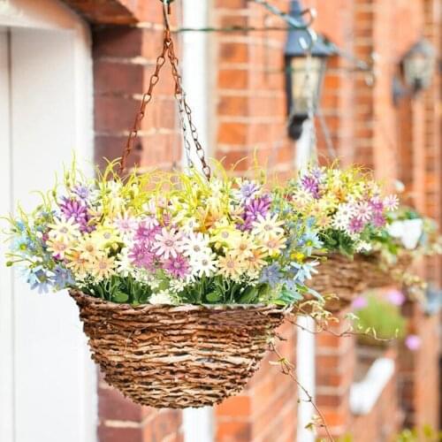 6Pcs Daisy Silk Flowers Artificial Fake Wildflowers Outdoor Multicolor Faux Daisies for Garden Porch Window Vase Decor