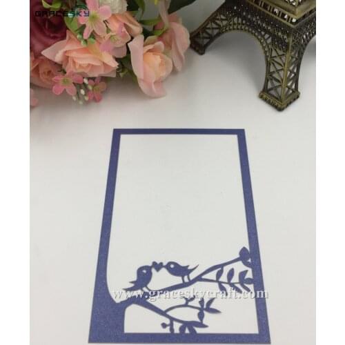 50pcs Free Shipping Laser Cut hollow Happy Tree Rose RSVP Save the Date Wedding Invitations Cards with inner Blank Cards