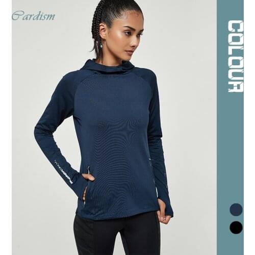 Cardism Sportswear Woman jerseys 2020 Gym Tracksuit Womens Sports Top Shirt Yoga T-Shirt With Long Sleeves Pocket For Fitness