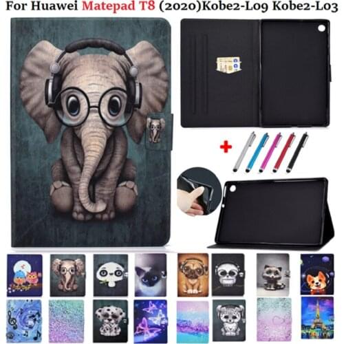 Tablet Cover for Huawei MatePad T8 Case 8.0 2020 Funda Animal Coque For MatePad T 8 T8 Kobe2-L09 Kobe2-L03 8" Cover Cases + Gift