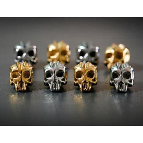 Skull Beads For Bracelets Necklace Punk Charm Spacer Bead War Accessories For Jewelry Making Set DIY Craft Materials Supplies