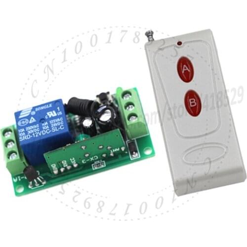 DC 1ch Wireless Remote light control switch 12v 1 Tansmitter & 1 Receivers 315MHZ/433MHZ home automation Fixed code SKU: 5099