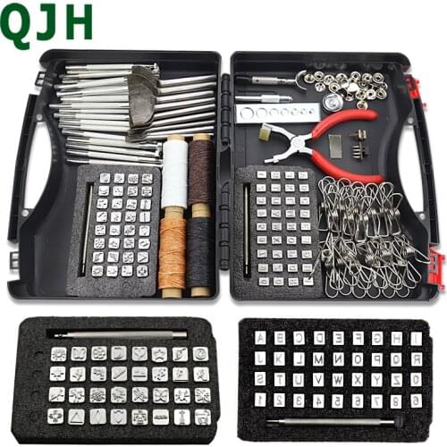 DIY Professional Leather Craft Tools Kit Home Hand Sewing Stitching Punch Carving Work Saddle Leathercraft Accessories SET