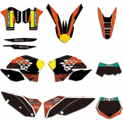 For KTM 125 250 350 450 SX SXF EXC EXCF XCF Team Graphic Decal Sticker Custom Number Fairing Decal SX-F 07-10 EXC-F XC-F 08-2011