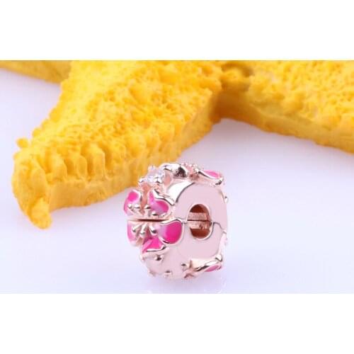 Romantic Peach Blossom S925 Sterling Silver Positioning Buckle Suitable For Original Diy Bracelet