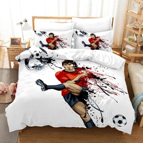 Sport Football Bedding Set Play Game Duvet Cover Cool Bed Covers For Boys Kids Decorate Adult Teens Bedclothes