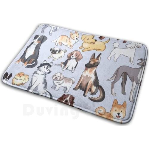 Dog Breeds Mat Rug Carpet Anti-Slip Floor Mats Bedroom Dog Dogs Dog Breeds Breeds Dachshund Dachshund Dalmatian Dalmatians