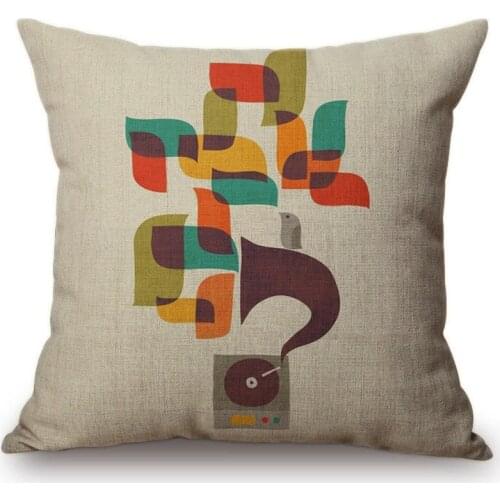 Colorful Flower Art Painting Style Cushion Cover Geometric Plant Home Decor Office Sofa Chair Childrens Room Throw Pillow Case
