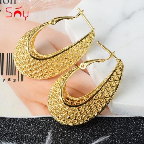 Sunny Jewelry Fashion Copper Hoop Big Earrings For Women Luxury Romantic For Wedding Party Anniversary Gift Trendy Earrings