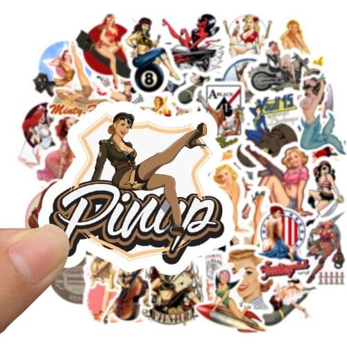 50pcs Europe and America Retro girl pin up girl Sticker Decoration Stationery Sticker DIY Ablum Diary Scrapbooking Label Sticker