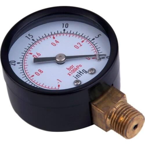 Brand New Dry Utility Vacuum Pressure Gauge Blk Steel 1/4" NPT Lower Mount -30HG/0PSI