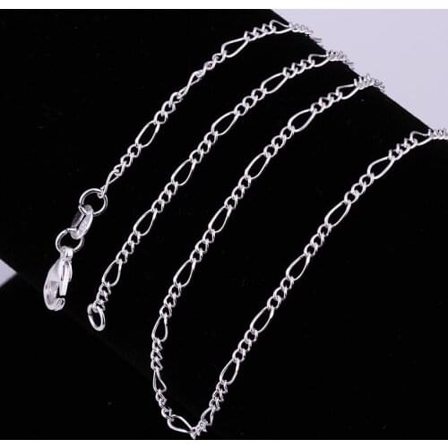 16-30inch wholesale Charm wedding 2MM chain silver color cute for women Men necklace jewelry silver fashion necklace ,JSHC013
