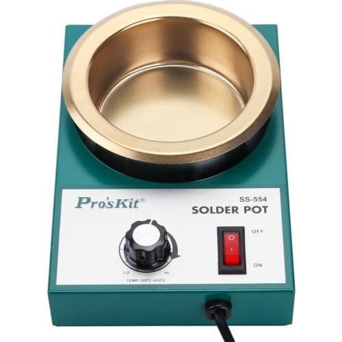 Proskit Lead Free Solder Pot0.3/0.5/1.6/2.2kg Capacity Round Tin Stove Soldering Desoldering Melting Furnace Tinning Tools