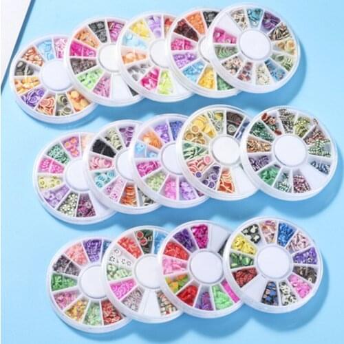 Mixed 3D Halloween Christmas Fruit Slices Polymer Clay Colorful Nail Art Sliders Nails Art Decors Women Nail Tips Manicure