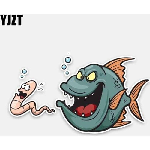 YJZT 17CM*9.2CM Interesting Marine Life Cartoon PVC Waterproof Decal Car Sticker 5-0232