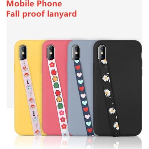 Mobile Phone Elastic Bandage Wristband Finger Holder Phone Lanyard PU Leather Grip One Hand Anti Slip Cartoon Phone Holder Strap