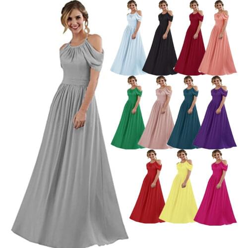 Halter Neck A Line Prom Dresses Off the Shoulder Evening Gowns Floor Length Robe De Soirée