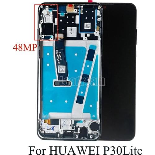 5Pcs AMOLED LCD Display with Frame Replacement for Huawei P30 Lite/ Nova 4E LCD Touch Screen Digitizer Assembly