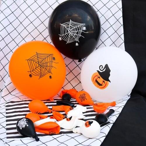 100pcs 12 Inch Black Pirate Skull Shaped Latex Balloon Halloween Party Pumpkin Ball Party Decorations Childrens Products