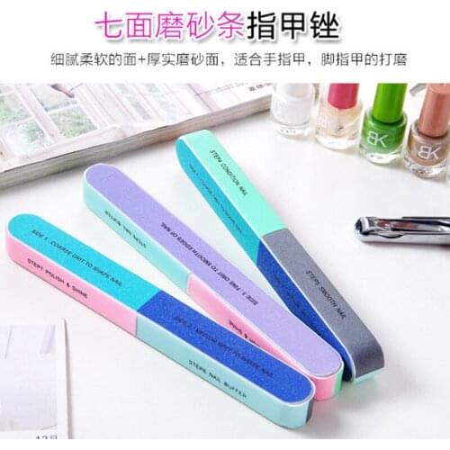 5pcs/set Six-sided NailFile Polishing Tool Printing Creative Sanding Nail File Professional Nail Files